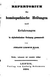 Tapa de Repertorium für homöopathische Heilungen und Erfahrungen, in alphabetischer ...
