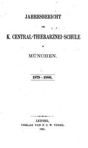 Tapa de Jahresbericht der K. Central-thierarzneischule in München