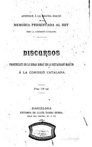 Tapa de Discursos pronunciats en lo dinar desat en lo restaurant Martin à la ...