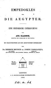 Tapa de Empedokles and Die Aegypter