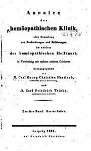 Tapa de Annalen der homöopathischen Klinik