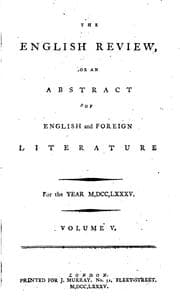 Tapa de The English Review, Or, An Abstract of English and Foreign Literature