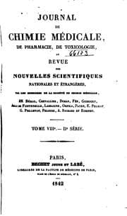 Tapa de Journal de chimie médicale, de pharmacie et de toxicologie