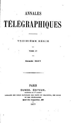 Tapa de Annales télégraphiques
