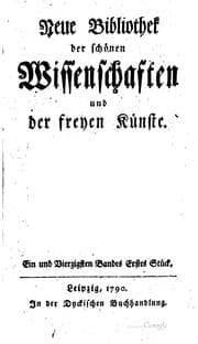 Tapa de Neue Bibliothek der schönen Wissenschaften und der freyen Künste [ed. by C.F ...