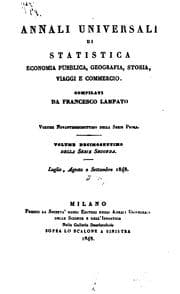 Tapa de Annali universali di statistica, economia pubblica, geografia, storia, viaggi e commercio