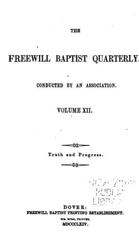 Tapa de The Freewill Baptist Quarterly