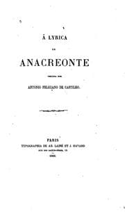 Tapa de A lyrica de Anacreonte