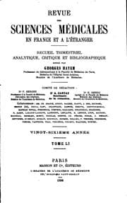 Tapa de Revue des sciences médicales en France et a ̀l'étranger
