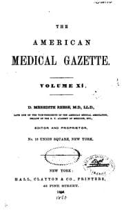 Tapa de American Medical Gazette and Journal of Health