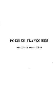 Tapa de Recueil de poésies francçoises des xve et xvie siècles morales, facétieuses, historiques ...