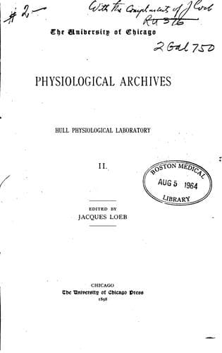 Tapa de Physiological Archives