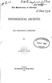 Tapa de Physiological Archives
