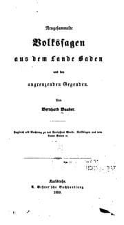 Tapa de Neugesammelte Volkssagen aus dem Lande Baden und den angrenzenden Gegenden