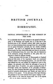 Tapa de The British Journal of Homoeopathy