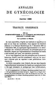 Tapa de Annales de gynécologie et d'obstétrique