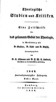 Tapa de Theologische Studien und Kritiken, in Verbindung mit D. Gieseler, D. Lücke ...
