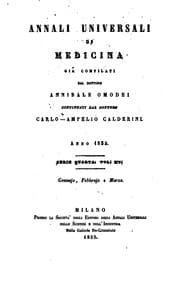 Tapa de Annali universali di medicina