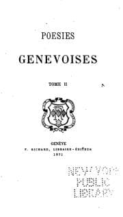 Tapa de Poésies genevoises