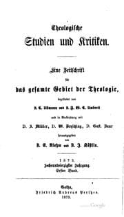 Tapa de Theologische Studien und Kritiken, in Verbindung mit D. Gieseler, D. Lücke ...
