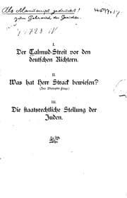 Tapa de Der Talmud-streit vor den deutschen Richtern