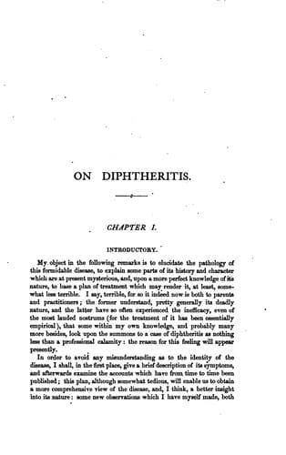 Tapa de Observations on diphtheritis