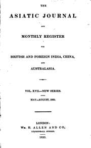 Tapa de The Asiatic Journal and Monthly Register for British India and Its Dependencies