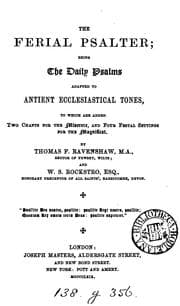 Tapa de The ferial Psalter; being the daily psalms adapted to antient ecclesiastical tones, by T.F ...