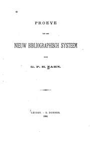 Tapa de Proeve van een nieuw bibliographisch systeem