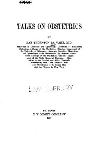 Tapa de Talks on obstetrics