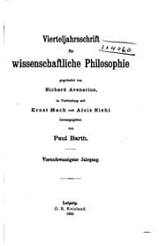 Tapa de Vierteljahrsschrift für wissenschaftliche Philosophie