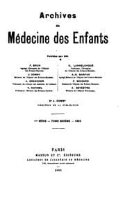 Tapa de Archives de médecine des enfants