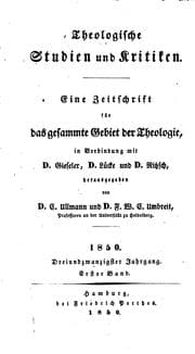 Tapa de Theologische Studien und Kritiken, in Verbindung mit D. Gieseler, D. Lücke ...