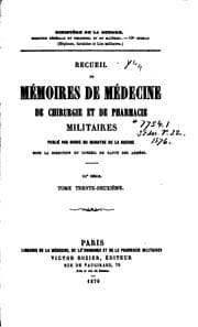 Tapa de Recueil de mémoires de médecine, de chirurgie et de pharmacie militaires