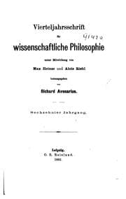 Tapa de Vierteljahrsschrift für wissenschaftliche Philosophie