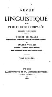 Tapa de Revue de Linguistique et de Philologie comparée