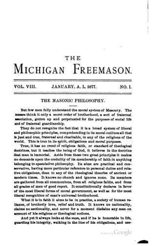 Tapa de Freemason's Monthly