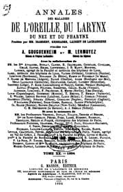 Tapa de Annales des maladies de l'oreille, du larynx, du nez et du pharynx