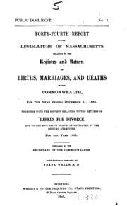 Tapa de Report of births, marriages, and deaths in Massachusetts. 1891