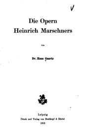 Tapa de Die Opern Heinrich Marschners
