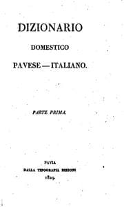 Tapa de Dizionario domestico pavese-italiano