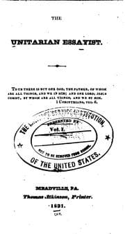 Tapa de Unitarian Essayist
