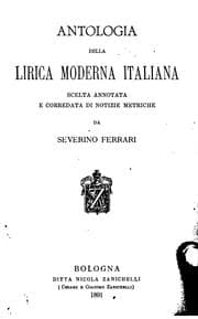 Tapa de Antologia della lirica moderna italiana soelta annotata