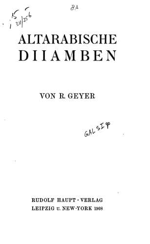Tapa de Altarabische Diiamben