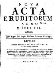 Tapa de Nova acta eruditorum