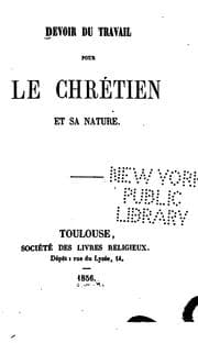 Tapa de Devoir du travail pour le chretien et sa nature
