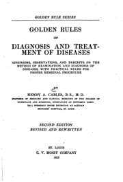 Tapa de Golden rules of diagnosis and treatment of diseases: Aphorisms, Observations ...