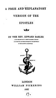 Tapa de A free and explanatory version of the Epistles, by E. Barlee