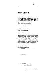Tapa de Der Stand der Volksheilstätten-Bewegung im In- und Auslande. V. Bericht ...