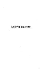 Tapa de Scritti postumi, a cura di M. Ricci
